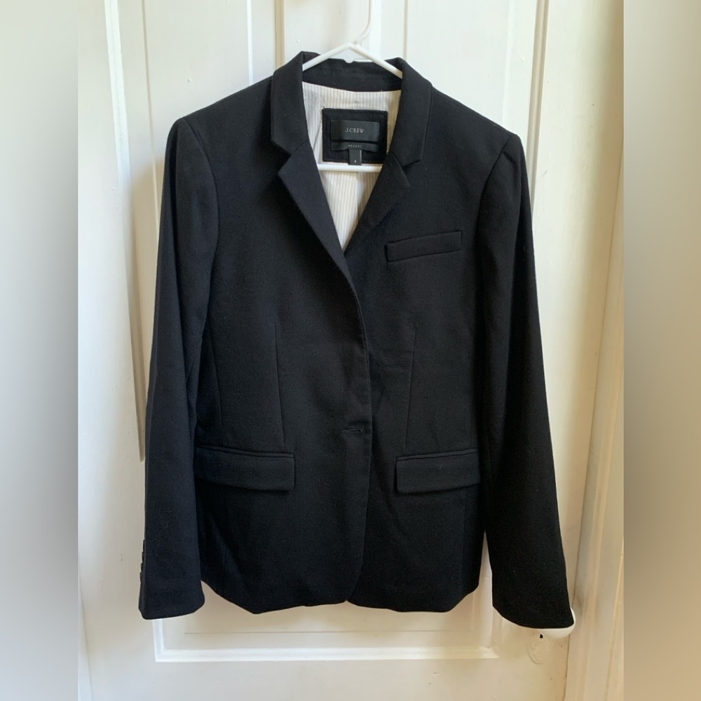J Crew Regent Blazer Black Wool Size 8 - Picture 3 of 9